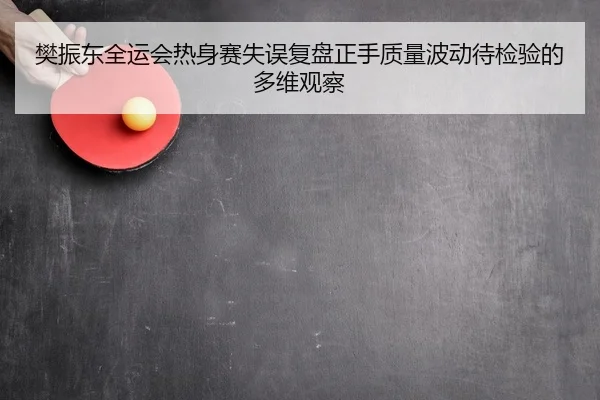 樊振东全运会热身赛失误复盘正手质量波动待检验的多维观察